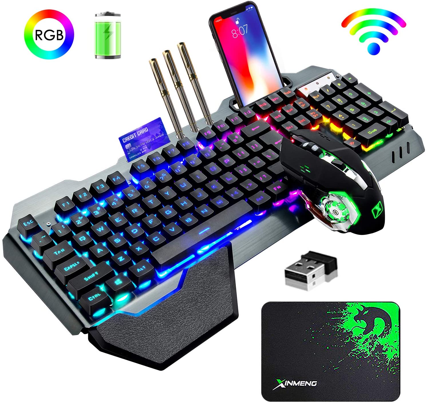Gaming Accessories Combo - K680 Draadloos gamingtoetsenbord en muiscombinatie, regenboog