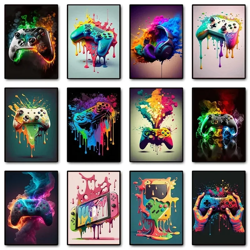Gaming Accessories Room - Kleurrijke pop-art gamer controller gaming wanddecoratie