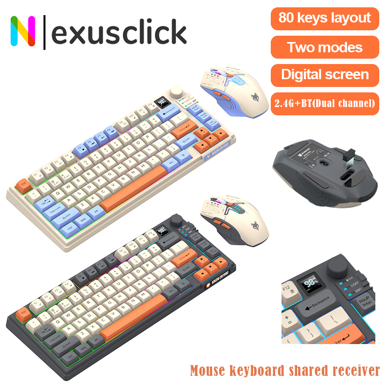 Gaming Accessories Combo - Premium Dual-Mode 2.4G+Bluetooth Toetsenbord-Muis-Combo Oplaadbaar Toetsenbord