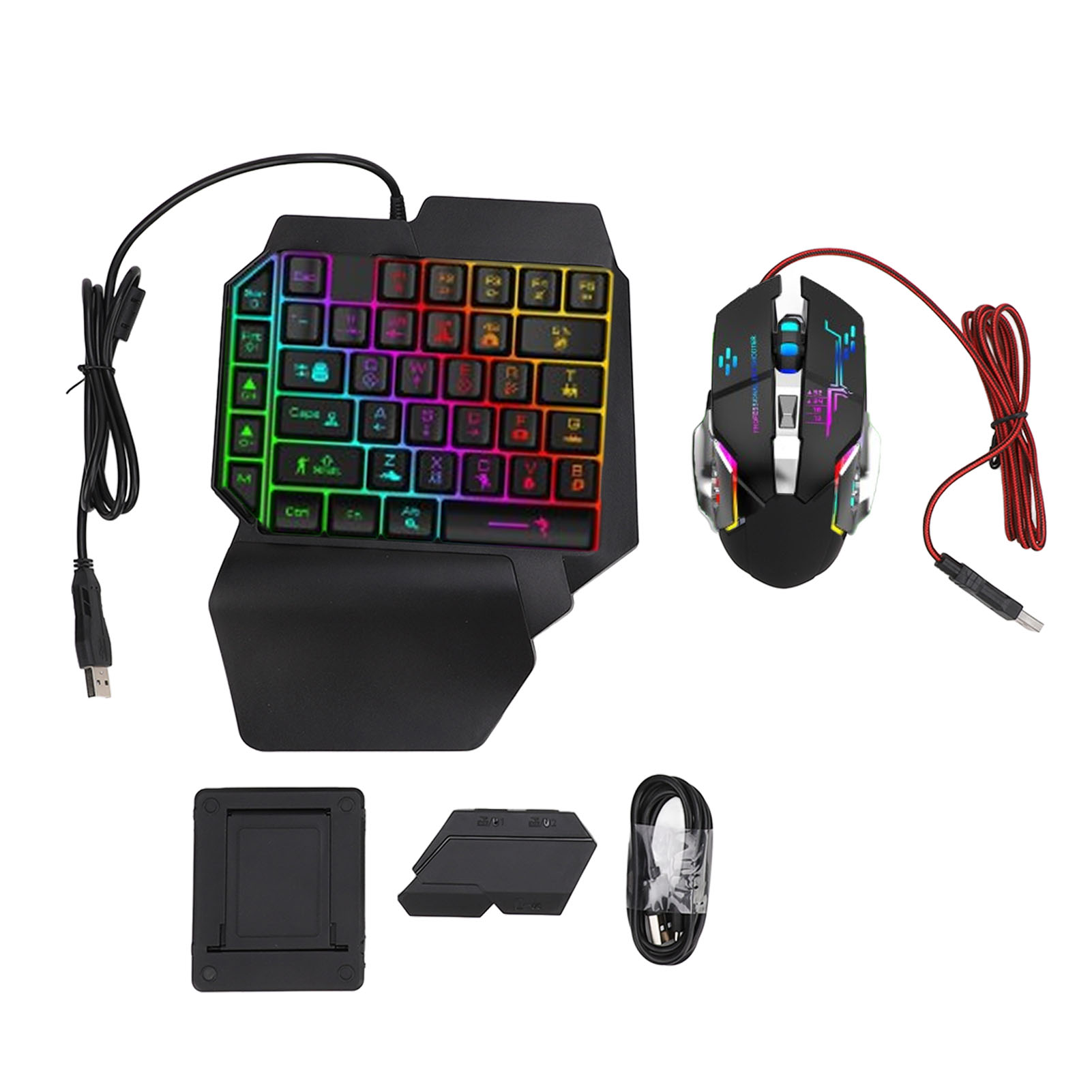Gaming Accessories Combo - Toetsenbord-muis-converterset Responsieve toetsenbord-muiscombinatie met één hand