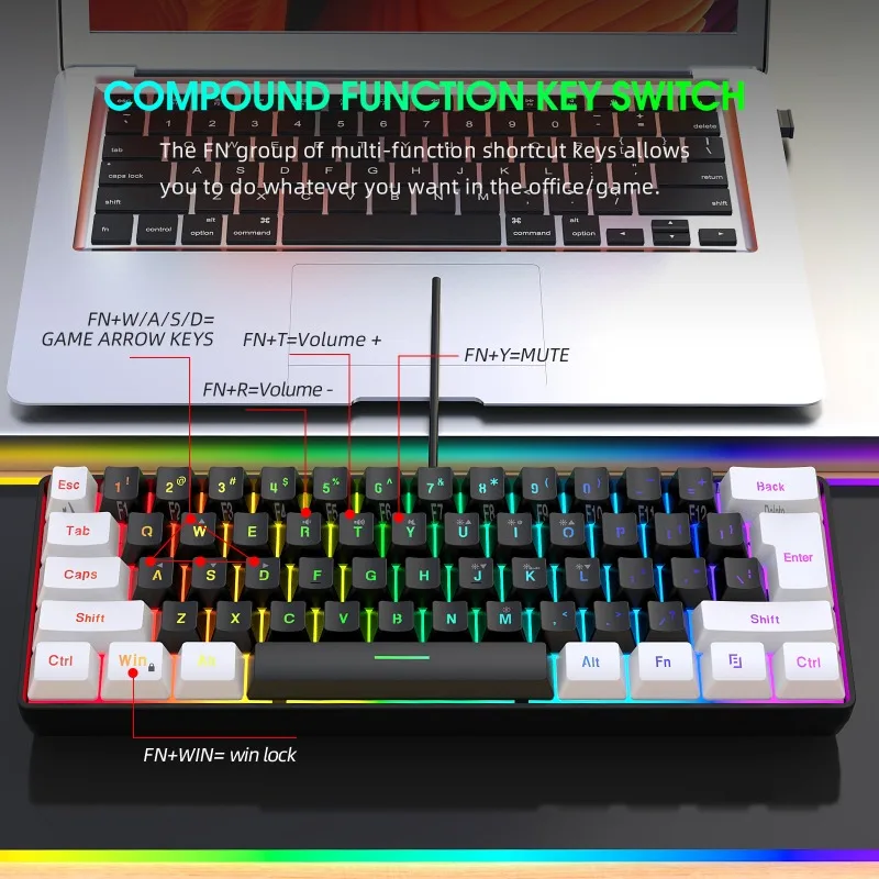 Toetsenbord en muis 60% comput - Gaming Accessories Combo recensie en prijs